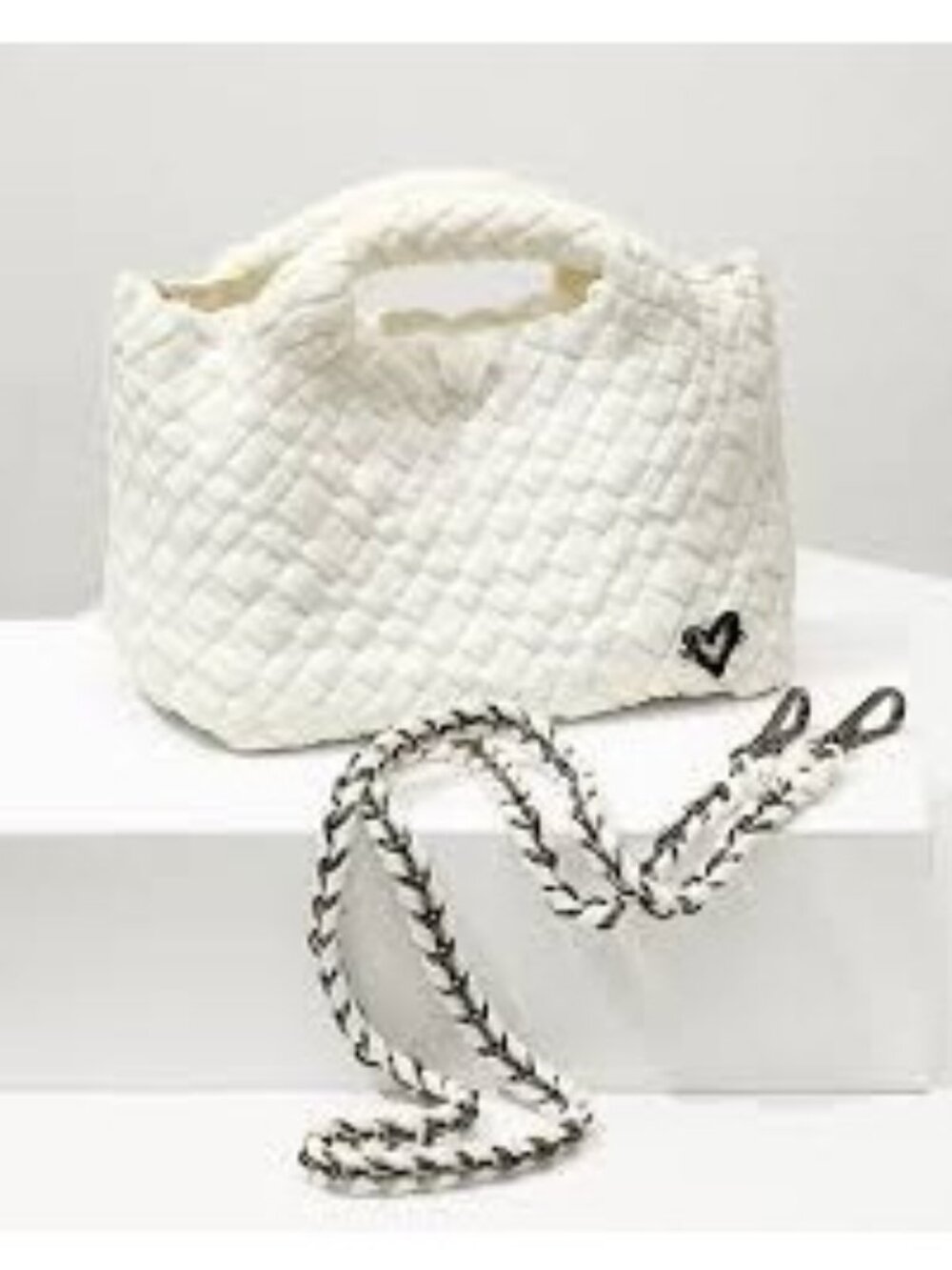 NWT Prene Tiny Mini Woven Crossbody Tote White